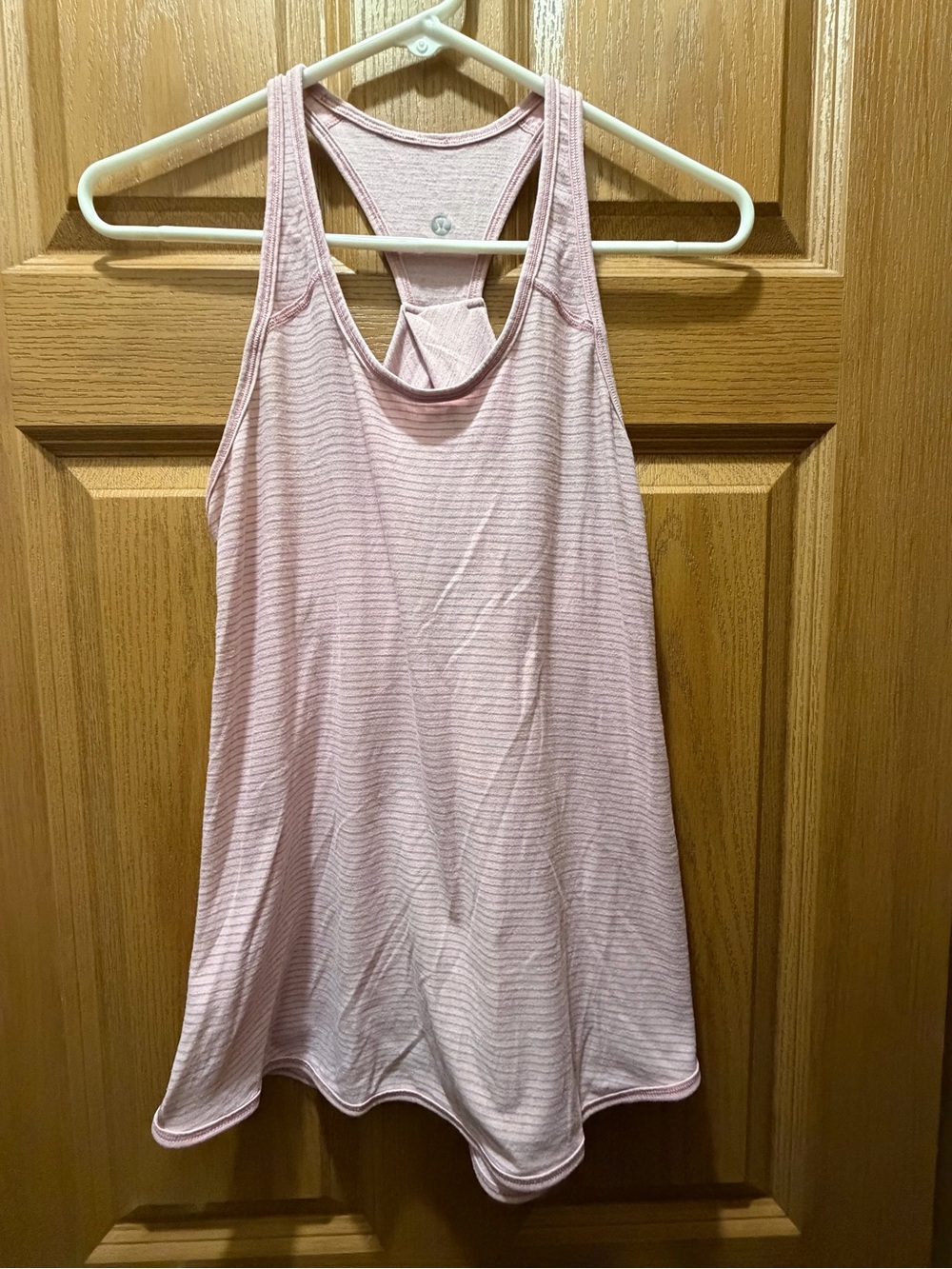 lululemon athletica Light Pink Striped Racerback Tank